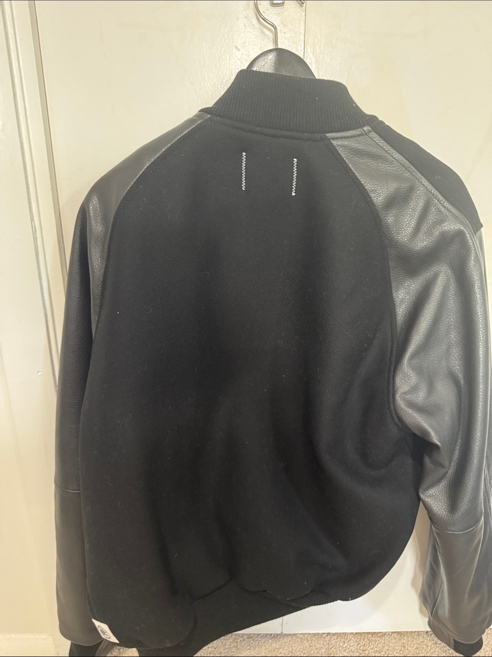 Reigning Champ Black Wool & Leather Varsity Jacket - Picture 5 of 5